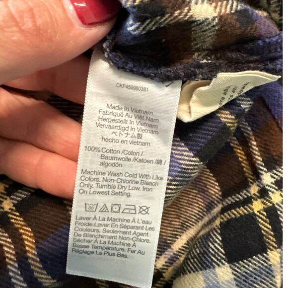 Madewell Women's Flannel Oversized Ex-Boyfriend Shirt, Tartan Plaid, XXS, EUC - Picture 4 of 6
